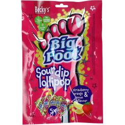 Becky's Big Foot Sour Dip Lollipop 5x12g 