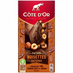 Côte D'Or Noir Noisettes Entières 180g 