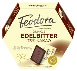 Feodora Täfelchen Dunkle Edelbitter 75% Kakao 30er 