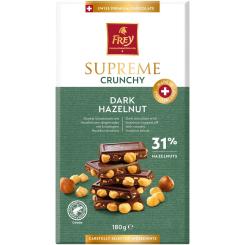 Frey Supreme Crunchy Dark Hazelnut 180g 