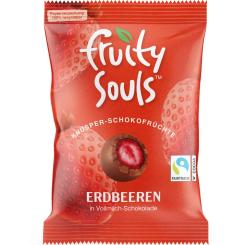 FruitySouls Knusper-Schokofrüchte Erdbeeren Vollmilch-Schokolade 80g 