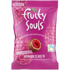 FruitySouls Knusper-Schokofrüchte Himbeeren Schoko-Duo 80g 