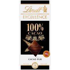 Lindt Excellence 100% Cacao Pur Edelbitter Tafel 50g 