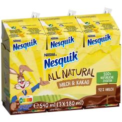 Nesquik All Natural Milch & Kakao 3x180ml 