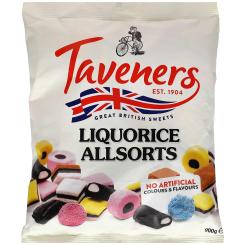 Taveners Liquorice Allsorts 900g 