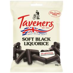 Taveners Soft Black Liquorice 165g 
