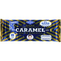 Tunnock's Caramel Dark Chocolate Wafer Biscuits 8x30g 