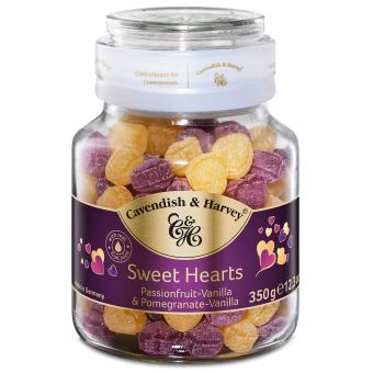 Cavendish & Harvey Sweet Hearts Passionfruit-Vanilla & Pomegranate-Vanilla 350g 