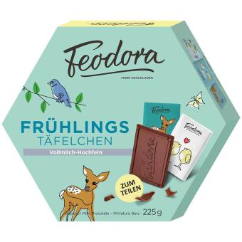 Feodora Frühlingstäfelchen Vollmilch-Hochfein 225g (MHD 15.09.2021) 