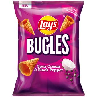 Lay's Bugles Sour Cream & Black Pepper 95g (MHD 28.11.2021) 