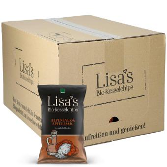 Lisa's Bio-Kesselchips Alpensalz & Apfelessig 12x125g (MHD 28.12.2021) 