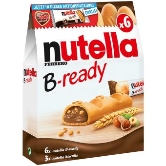 nutella B-ready 6er + nutella biscuits 3er gratis 