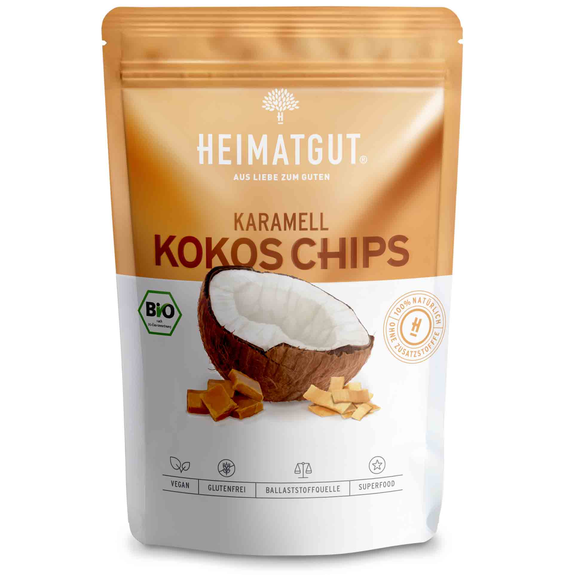 Heimatgut Kokos Chips Karamell Bio 40g | Online kaufen im World of ...