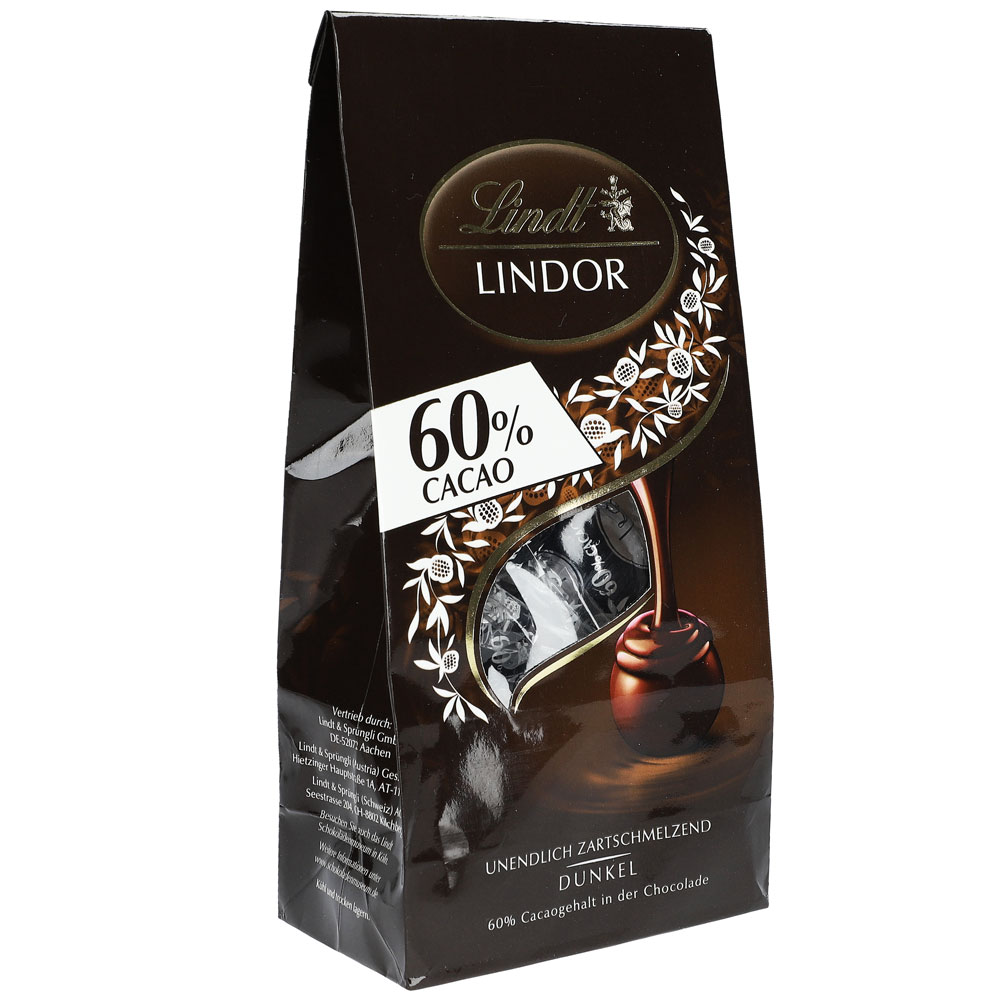 Lindt Lindor Kugeln 60% Cacao Feinherb 136g | Online kaufen im World of ...