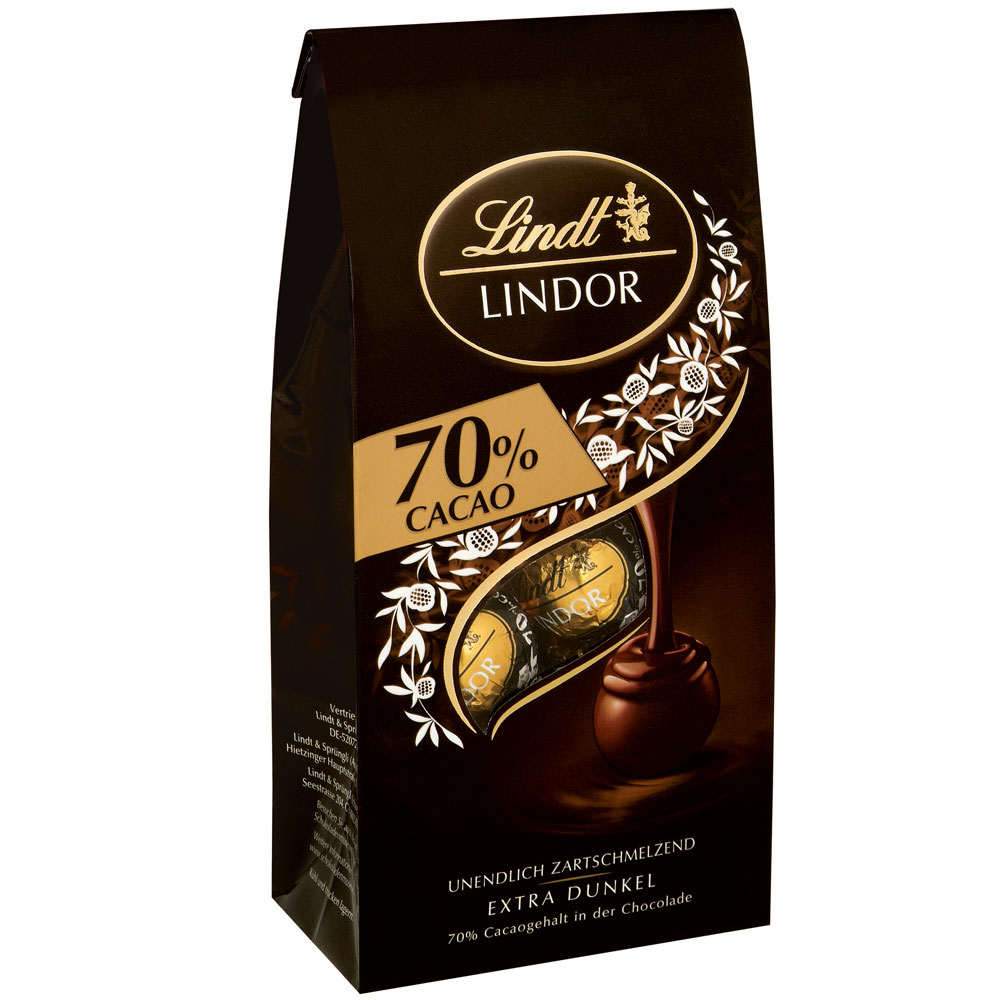 Lindt Lindor Kugeln 70% Cacao Feinherb 136g | Online kaufen im World of ...