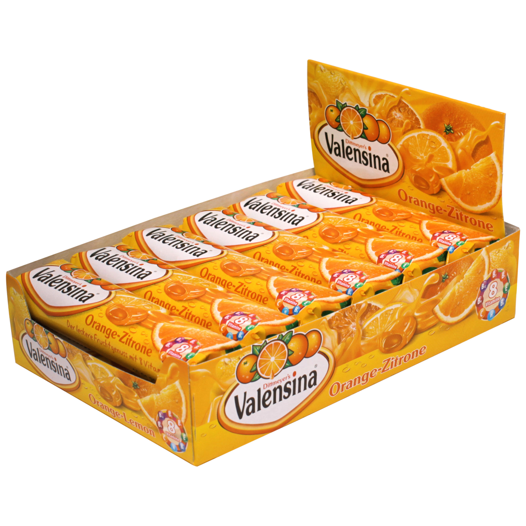 Valensina Orange-Zitrone 12x8er | Online kaufen im World of Sweets Shop